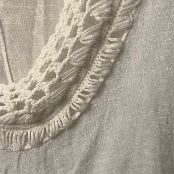 Source Unknown White One Piece Swimwear with Crochet Trim - Picture 2 of 9